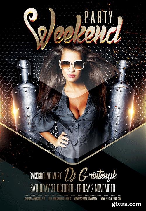 Weekend party Flyer PSD Template + Facebook Cover