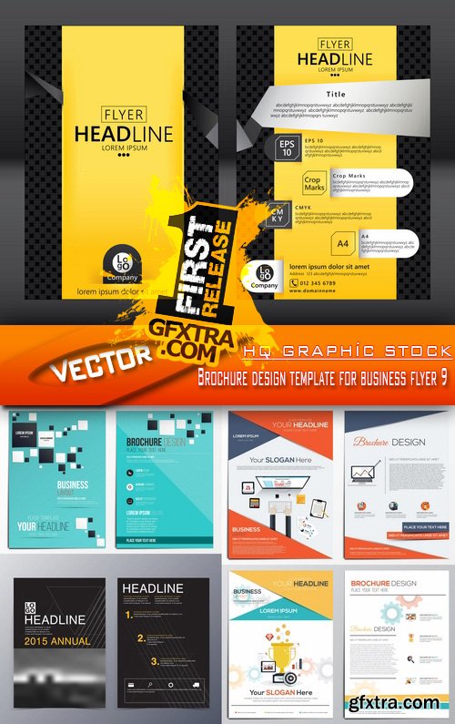 Stock Vector - Brochure design template for business flyer 9