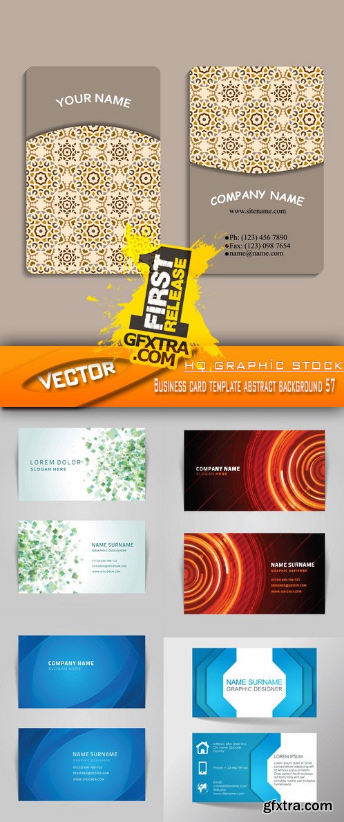 Stock Vector - Business card template abstract background 57