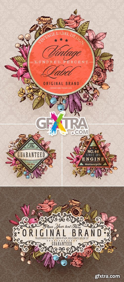 Vintage Grunge Labels Vector