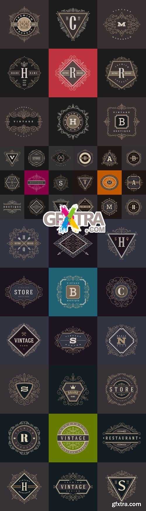 Monogram Logo Templates Vector