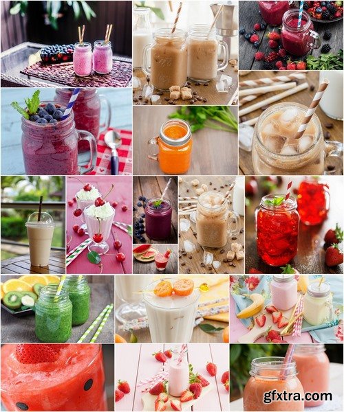 Collection of fruit cocktail drink glass jar of berry fruits 25 HQ Jpeg