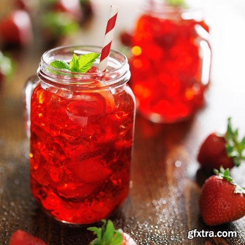 Collection of fruit cocktail drink glass jar of berry fruits 25 HQ Jpeg