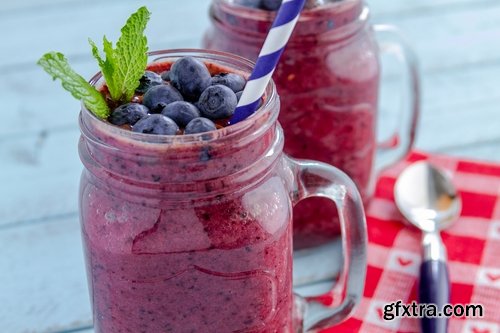 Collection of fruit cocktail drink glass jar of berry fruits 25 HQ Jpeg