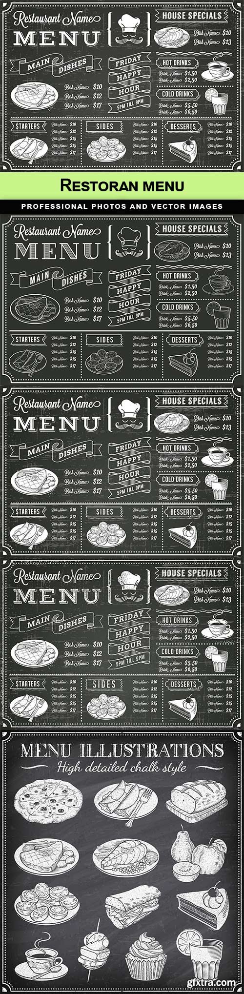 Restoran menu - 4 EPS