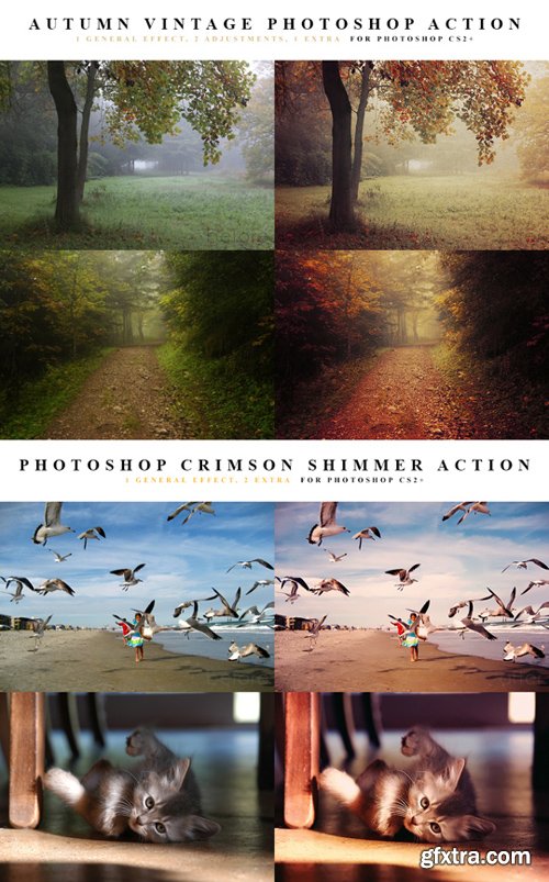 Photoshop Actions - Autumn Vintage & Crimson Shimmer