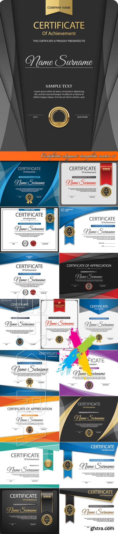 Certificate elegant template vector 17