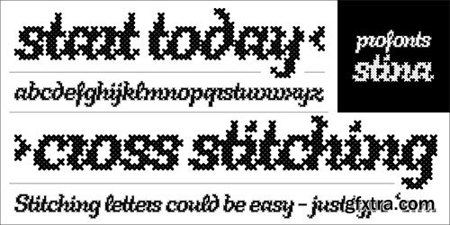 Stina - Cursive Font Based on Cross Stitch Pattern OTF $40