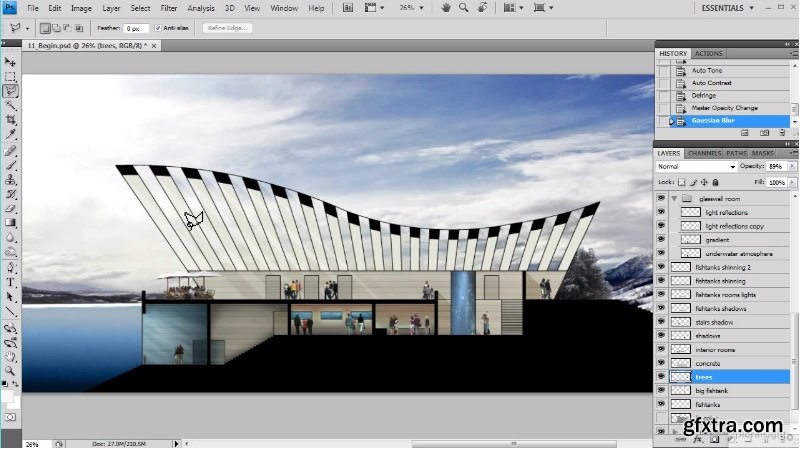 Drawing a Building Cross Section in Photoshop and AutoCAD » GFxtra