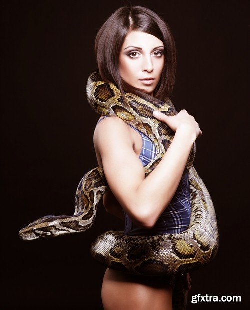 Python on the woman's body