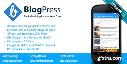 CodeCanyon - BlogPress v2.2 - An Android App for your WordPress - 9205748