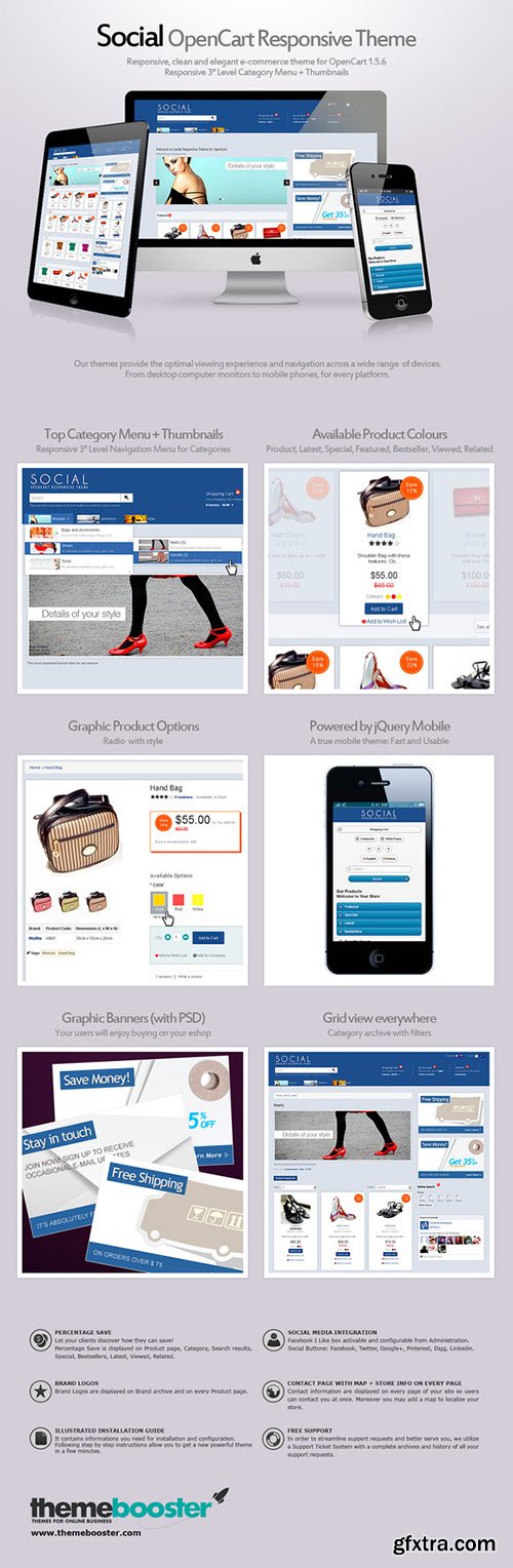 Social v1.1 - Responsive Theme for OpenCart 1.5.6 - 1.5.5.x - CM 13847