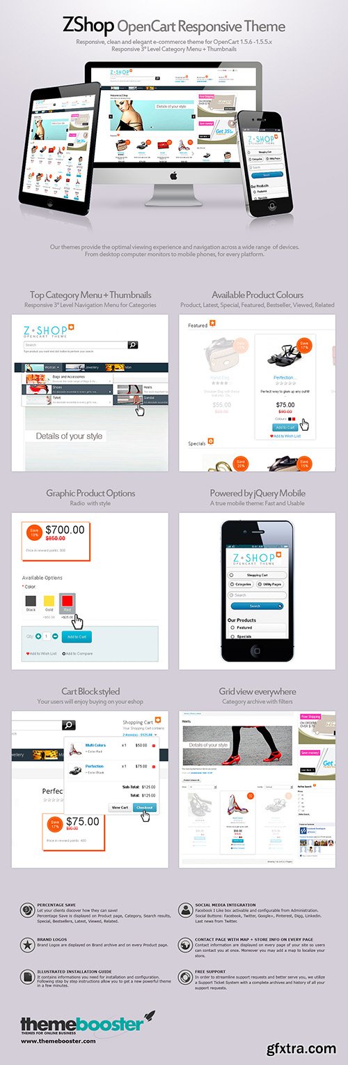 ZShop v1.5.2 - Responsive theme for OpenCart 1.5.5.x - 1.5.6 - CM 13699