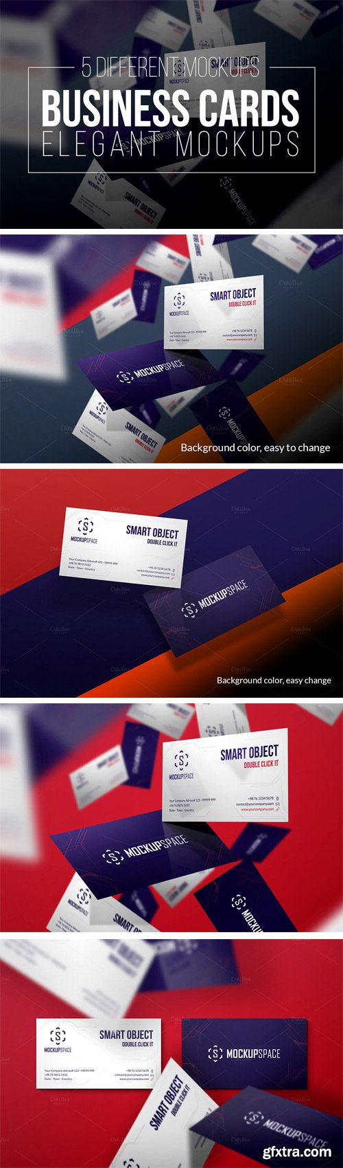 CM 379521 - Business Cards - 5 Elegant Mockups