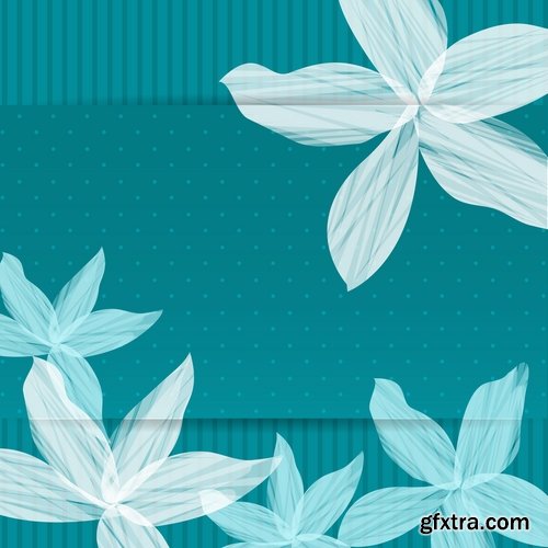 Collection vector flowers a background picture flyer template banner 25 EPS