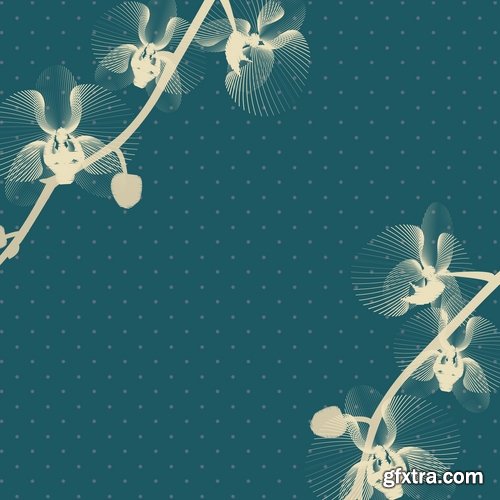 Collection vector flowers a background picture flyer template banner 25 EPS