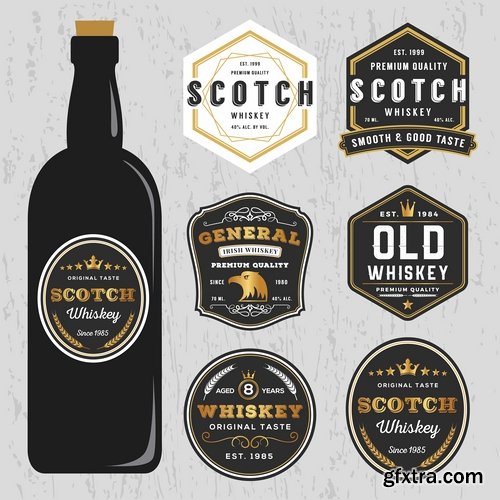 Collection of vector image label on various subjects #3-25 Eps