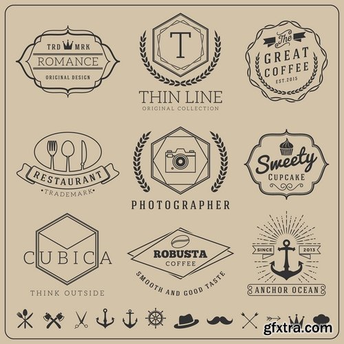 Collection of vector image label on various subjects #3-25 Eps