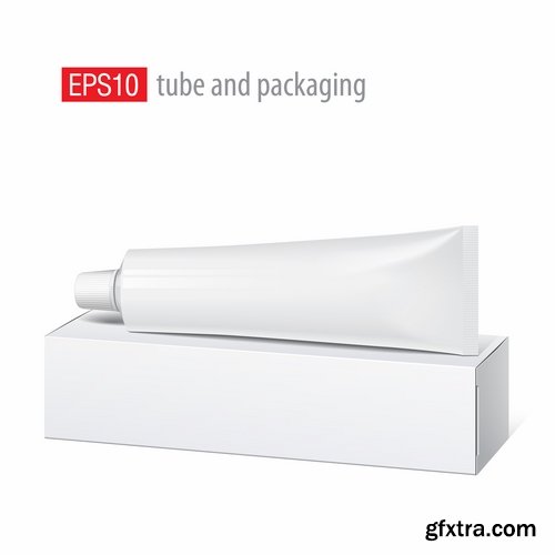 Collection of vector picture tube box packing 25 EPS