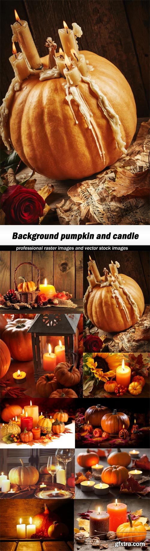 Background pumpkin and candle