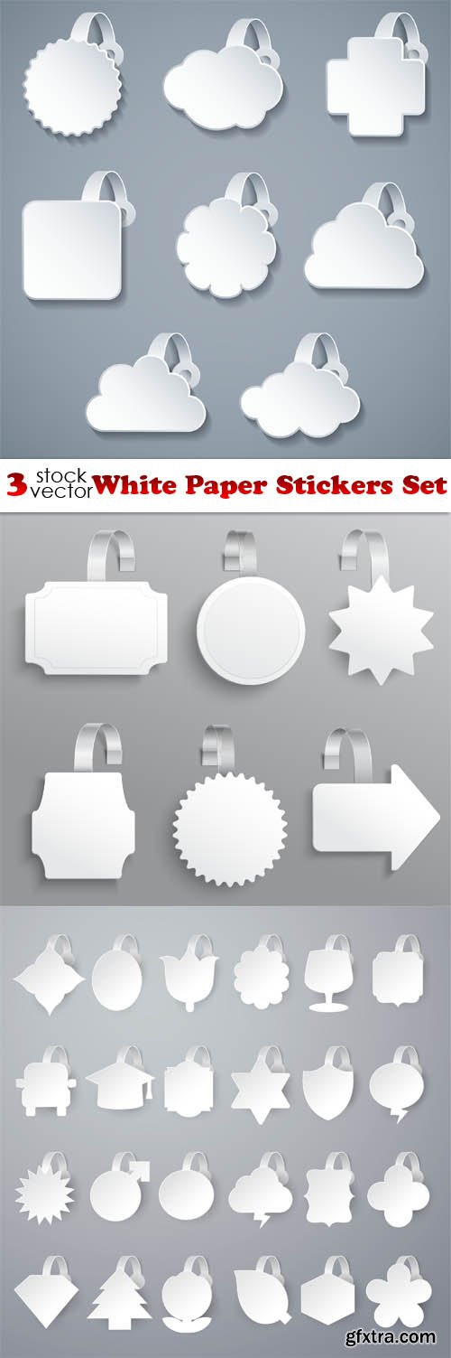 Vectors - White Paper Stickers Set