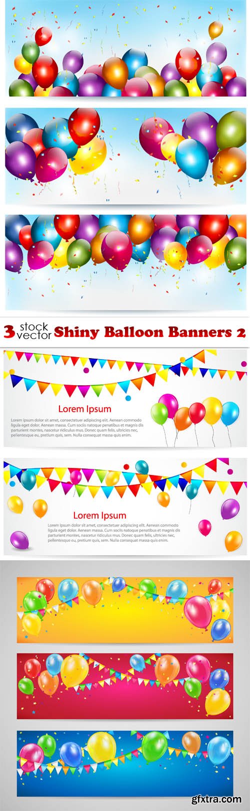 Vectors - Shiny Balloon Banners 2