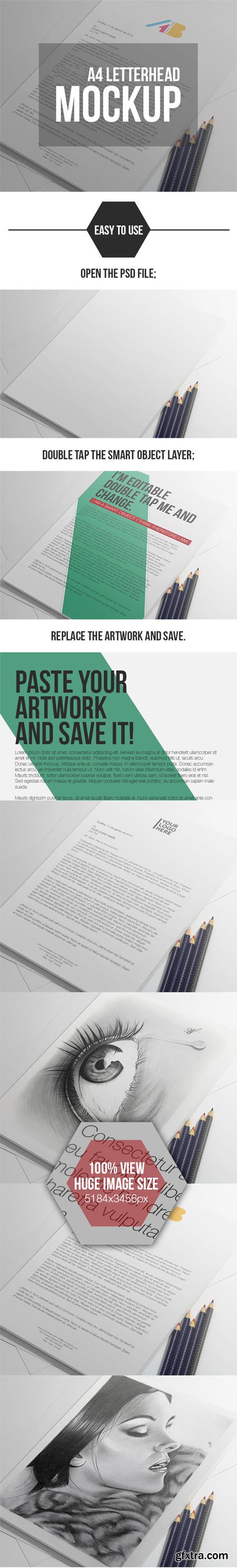 A4 Letterhead PSD Mockup