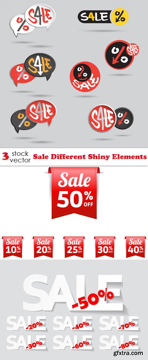 Vectors - Sale Different Shiny Elements