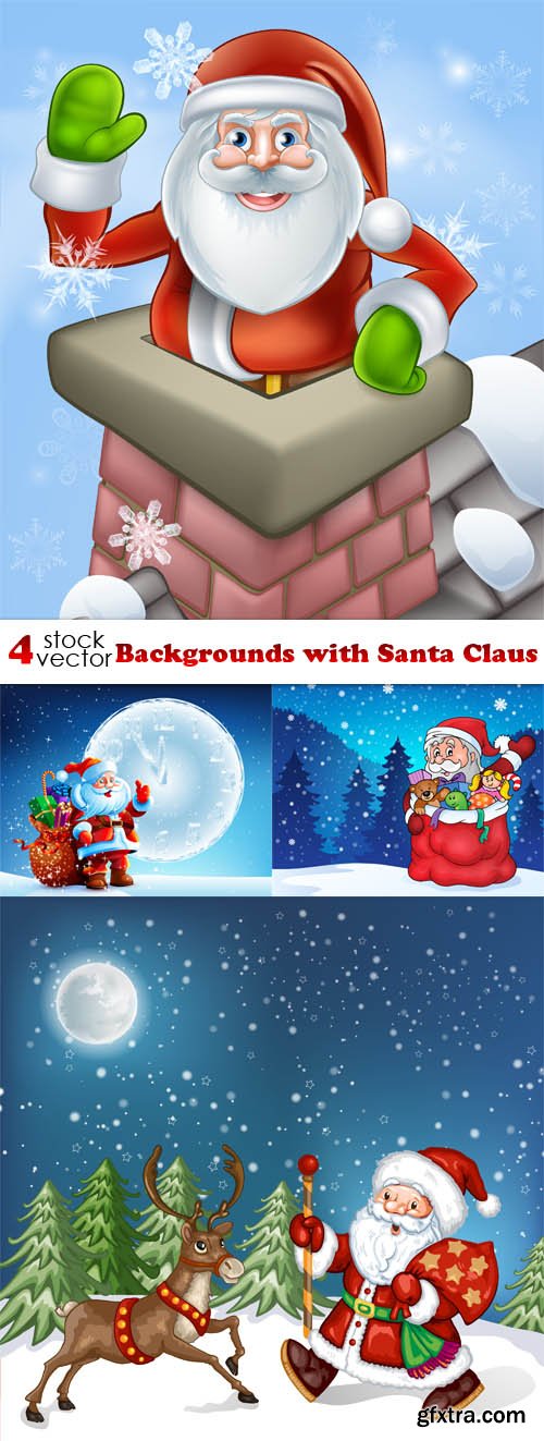 Vectors - Backgrounds with Santa Claus