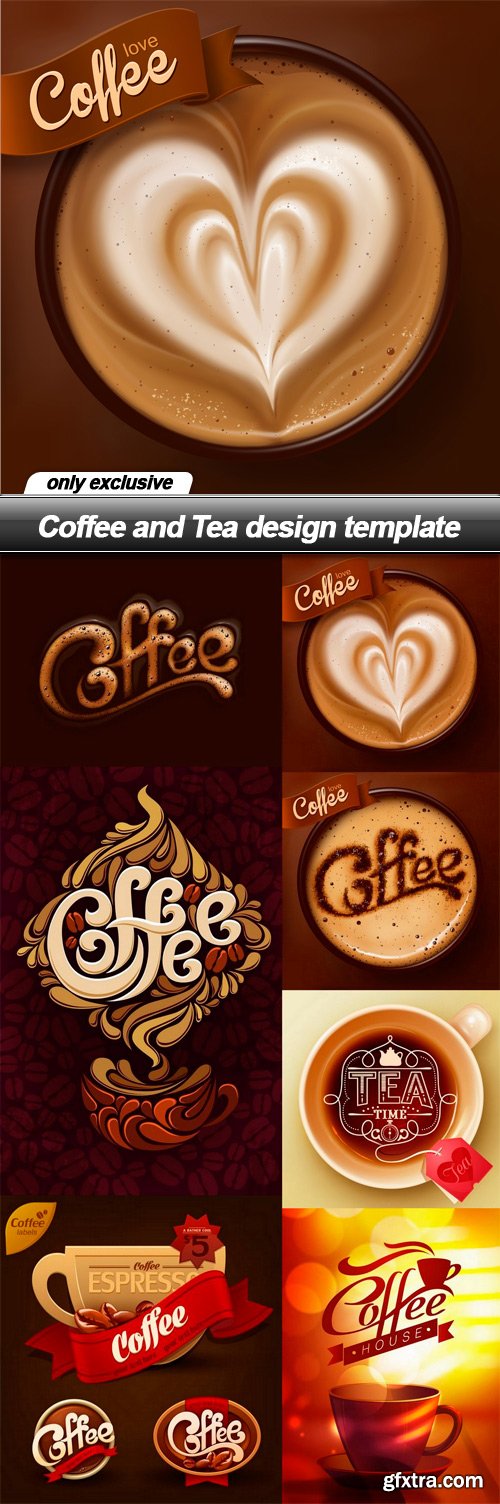 Coffee and Tea design template - 7 EPS