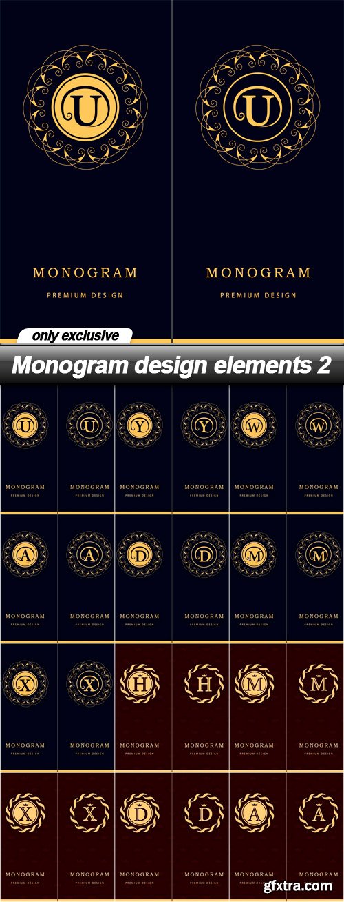 Monogram design elements 2 - 12 EPS