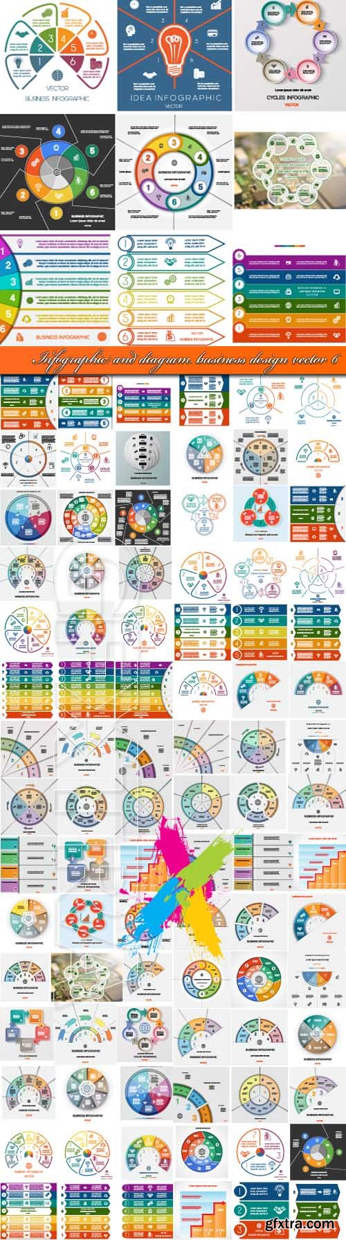 Infographic and diagram business design vector 6