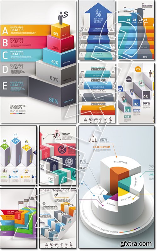 Business Infographics circle graph Vector illustration. can be used for workflow layout, banner, diagram - Vector