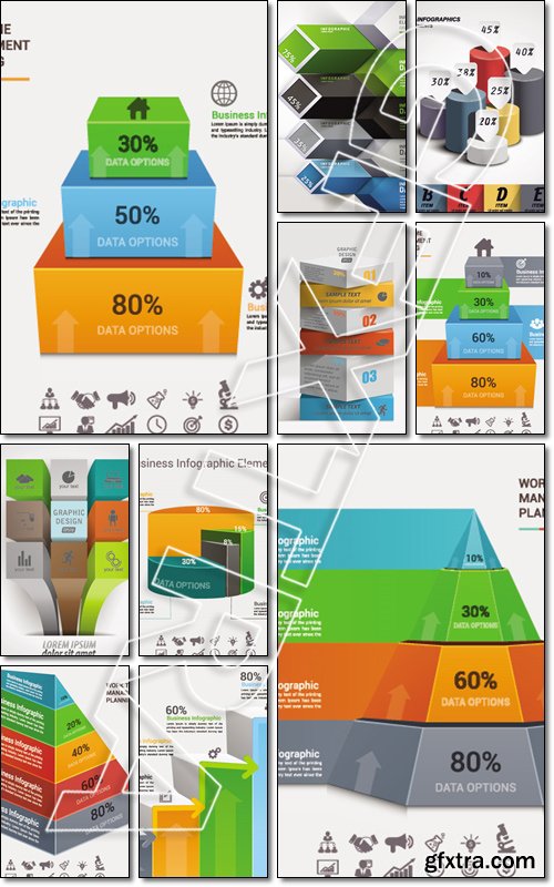 3d staircase diagram modern business step options, illustration - Vector