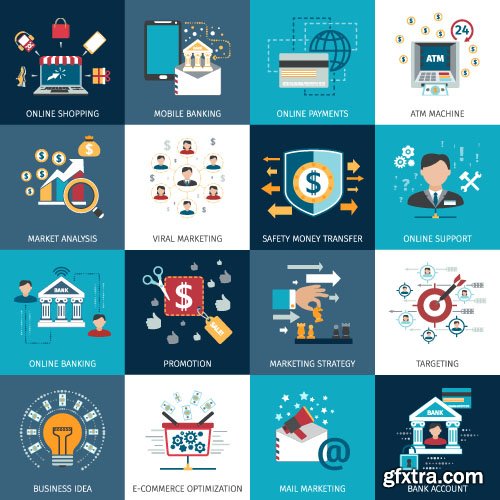 Business Process & Success Elements - Flat Collection, 25x EPS