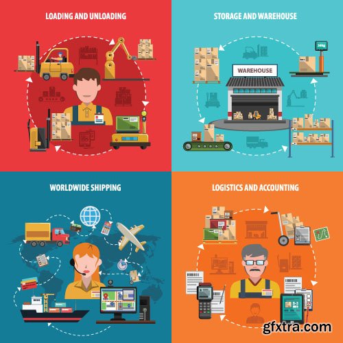 Business Process & Success Elements - Flat Collection, 25x EPS