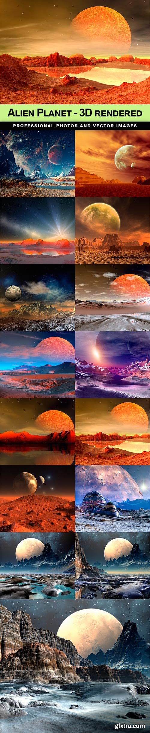 Alien Planet - 3D rendered - 15 UHQ JPEG