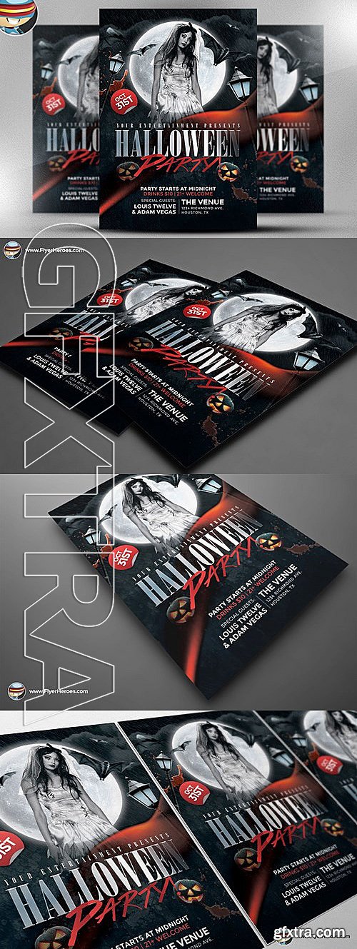 CM - Black Halloween Club Flyer Template 387579