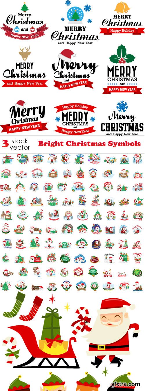 Vectors - Bright Christmas Symbols