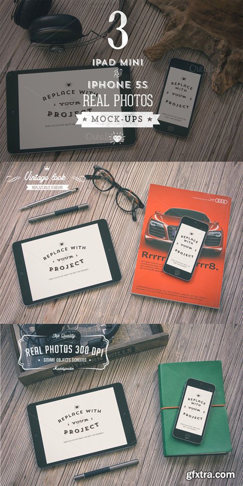 3 Hip iPad & iPhone mock-ups - CM 39590