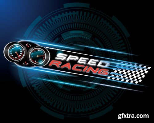 Speed, Racing & Turbocharger Vector Concept, 25x EPS