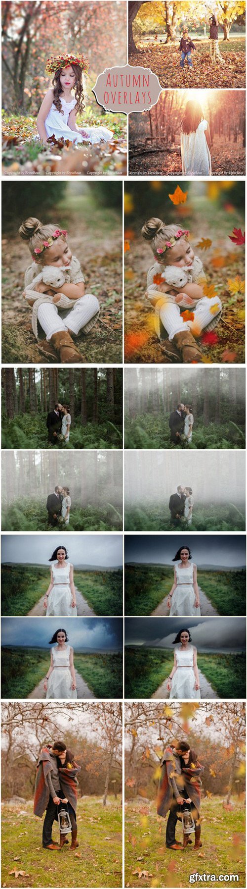 CM - 50 Autumn Photoshop Overlays Bundle 387715