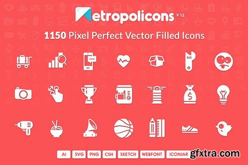 CM 1150 Filled Icons Set Metropolicons 388428