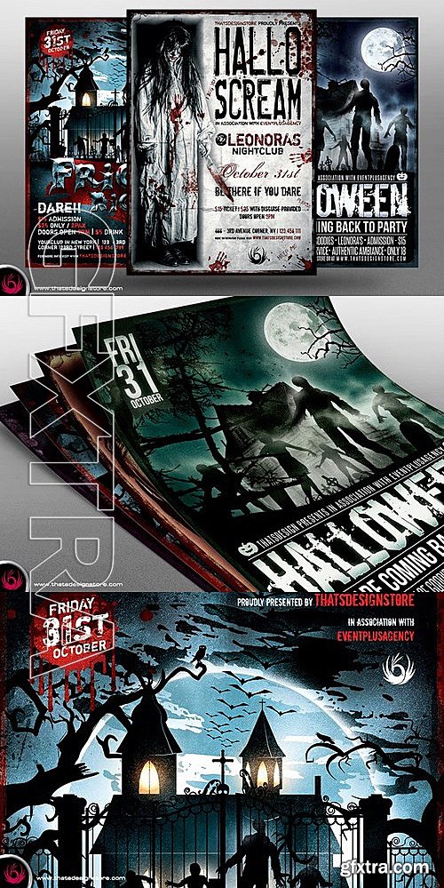 CM - Halloween Flyer Bundle V6 388456