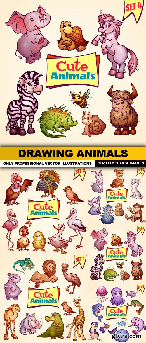 Drawing Animals - 5 Vector