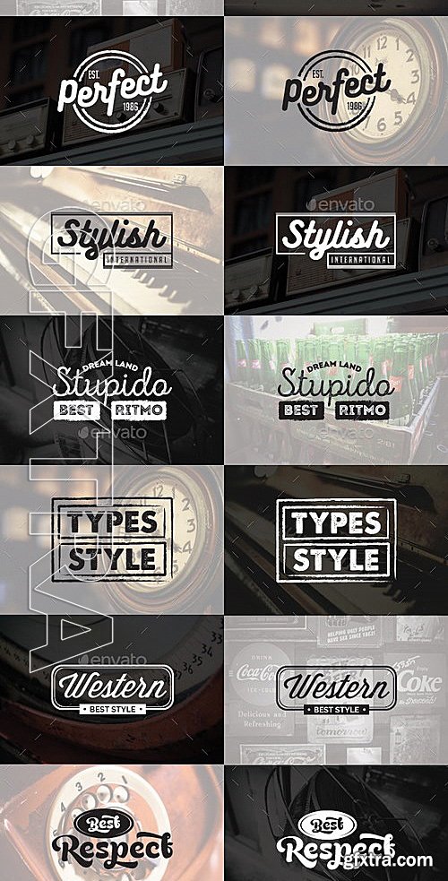 GraphicRiver - 74 Vintage Badges and Stickers - Bundle Vol2 13105438