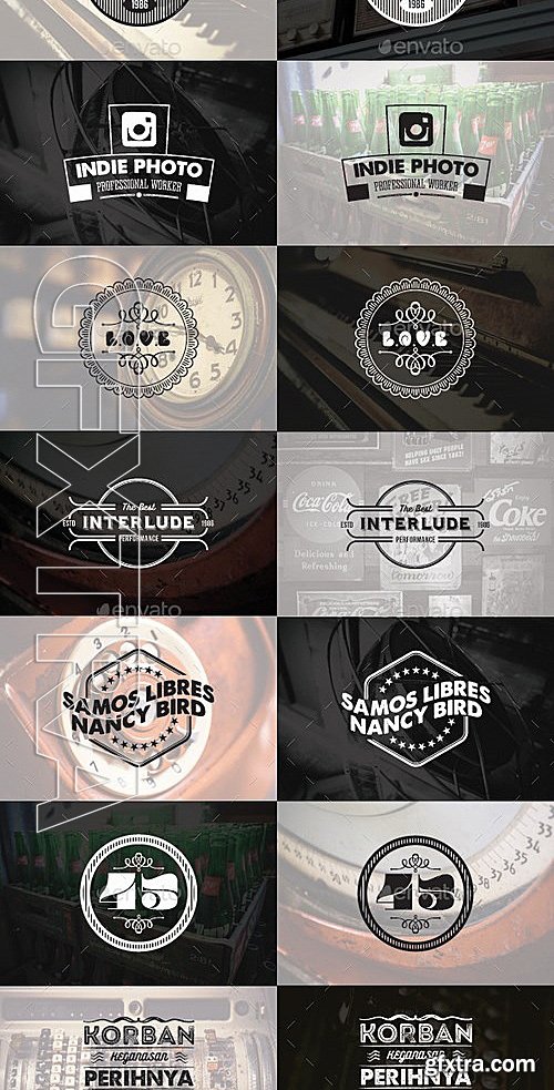 GraphicRiver - 74 Vintage Badges and Stickers - Bundle Vol2 13105438