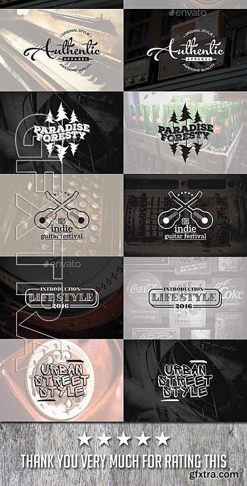 GraphicRiver - 74 Vintage Badges and Stickers - Bundle Vol2 13105438