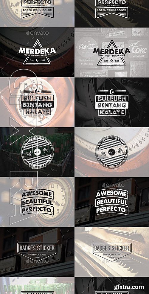 GraphicRiver - 74 Vintage Badges and Stickers - Bundle Vol2 13105438