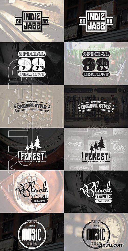 GraphicRiver - 74 Vintage Badges and Stickers - Bundle Vol2 13105438